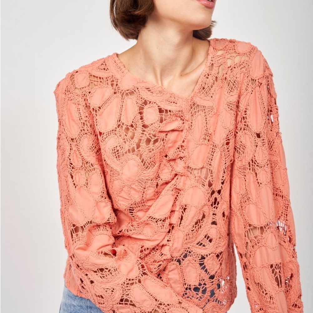 Joie Coral Lace Top